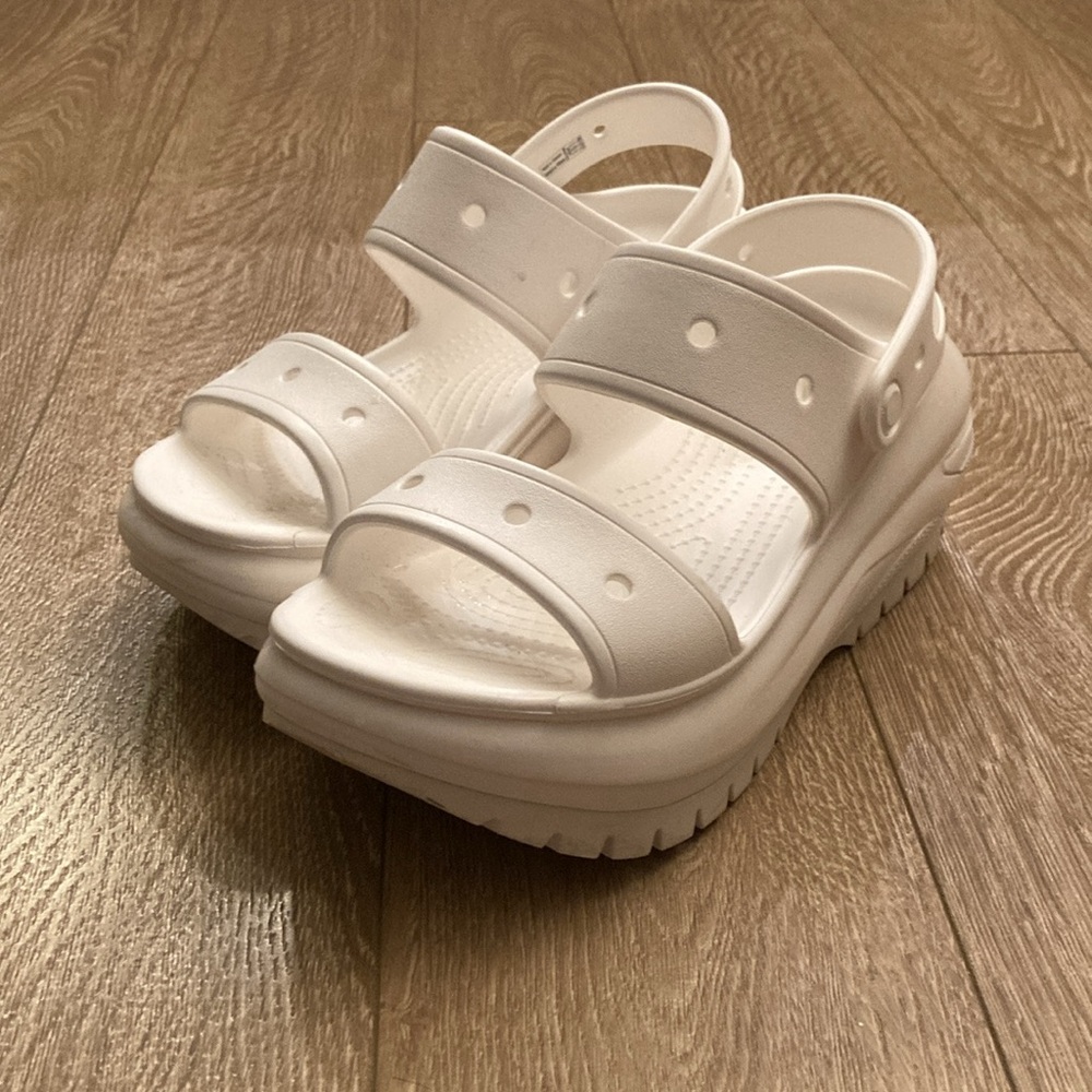 Crocs White Platform Sandals
